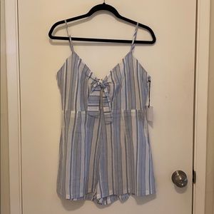 by the way blue and white striped romper